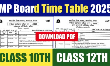 MP Board Exam Date 2025 for 10th and 12th